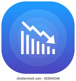 Bearish Graph Purple - blue circular UI/UX App Icon / Logo Design