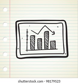 bearish graphic chart in doodle style