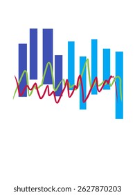 Bearish market chart with red and green candlesticks forming a head and shoulders pattern and downward trend line