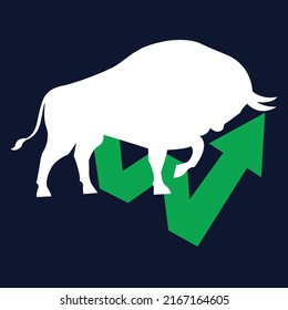 bearish market trend in crypto currency or stocks. Trade exchange green up