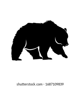 Bearish silhouette vector on a transparent background