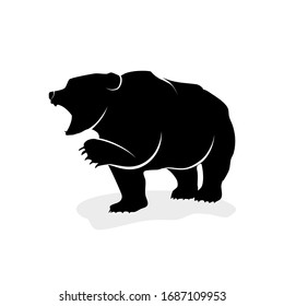 Bearish silhouette vector on a white background