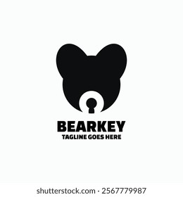 Bearkey Mascot Silhouette Logo Template