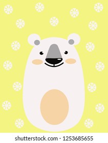 bear,polar bear with snowflakes