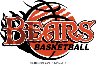 bears basketball team design with claw and ball for school, college or league