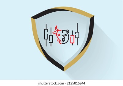 Bears and Bulls icon vector design