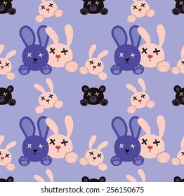 Bears and bunnies pattern, seamless.