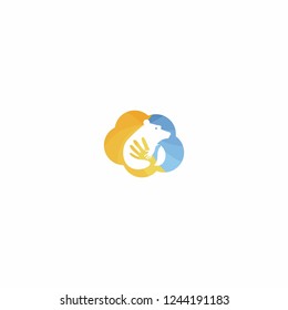 bears & clouds concepts logo vector graphic abstract template