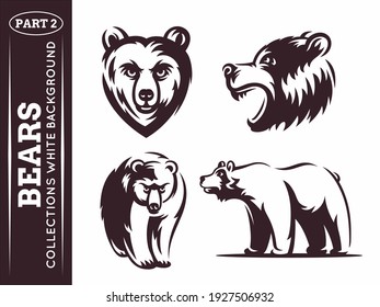 Bears collections - vector illustration on white background