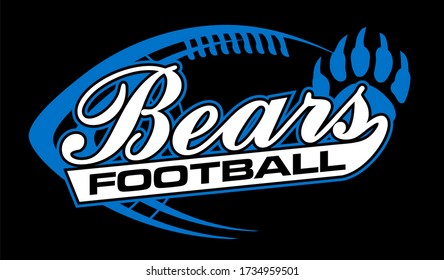 bears football team design in script with ball for school, college or league