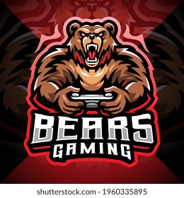 Bears gaming esport mascot logo design