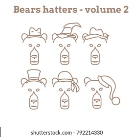 Bears hatters icon set