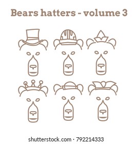 Bears hatters icon set