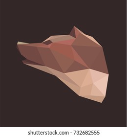 Bears head in the polygonal design style trend flat style