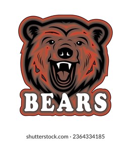 bears head typography illustration cartoon vector for print t shirt