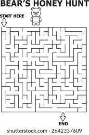 Bears honey hunt maze game for kids fun activity