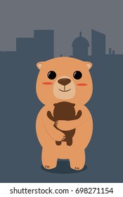 bears hug in town