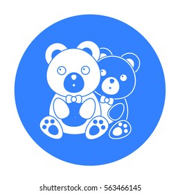Bears icon in black style isolated on white background. Romantic symbol stock vector illustration.