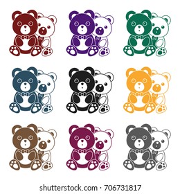 Bears icon in black style isolated on white background. Romantic symbol stock vector illustration.