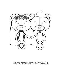 bears married icon image, vector illustration design