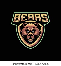 Bears mascot logo design illustration