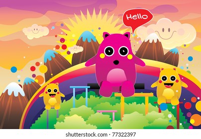 bears in the mountains vector