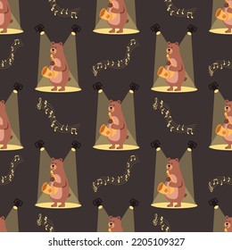 Bears are musicians playing jazz. Vector illustration