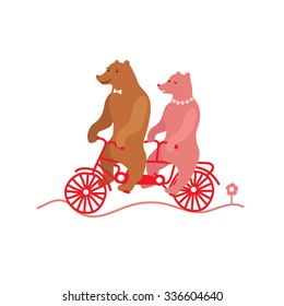 Bears on bicycle