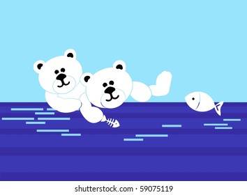 Bears on fishing