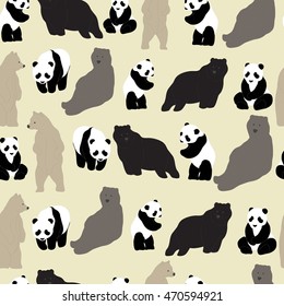 Bears and panda Pattern.Seamless Pattern  Background.