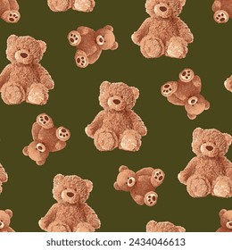 bears pattern with green background color 151