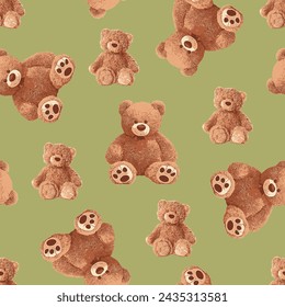 bears pattern with green background color 154