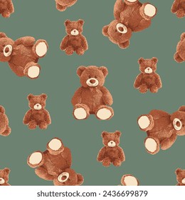 bears pattern with green background color 158