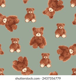 bears pattern with green background color 159