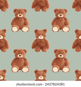 bears pattern with green background color 160