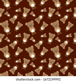Bears pattern, illustration, vector on white background.