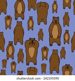 Bears pattern.Bears on a navy-blue background.