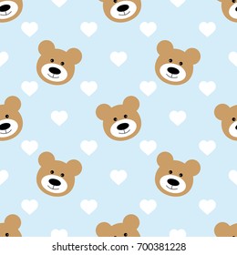 bears  Seamless Pattern.  cartoon baby bears background. Good for  wallpaper, design for fabric and decor. 