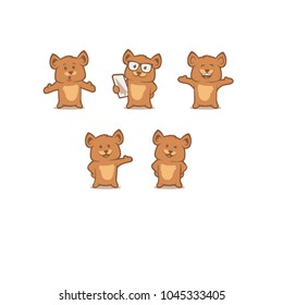 Bears set. Bear character, mascot illustration
