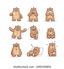 Bears set. Bear character, mascot illustration