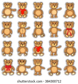The bears set in vector on white background in EPS