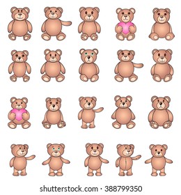 The bears set in vector on white background in EPS