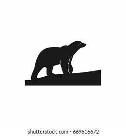 Bears Silhouette is running, the concept of creative logo design bears
