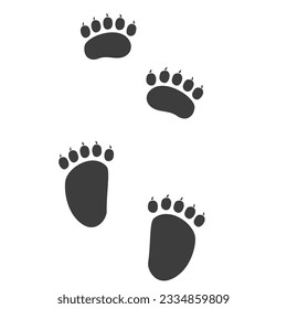 the bear's tracks. vector illustration