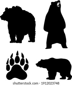 The Bears. Wildlife animals. Hazard symbols.