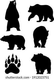 The Bears. Wildlife animals. Hazard symbols.
