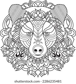 Bear's Wisdom in Mandala Art
