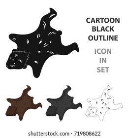 Bearskin icon in cartoon style isolated on white background. Stone age symbol stock vector illustration.
