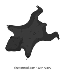 Bearskin icon in monochrome style isolated on white background. Stone age symbol stock vector illustration.