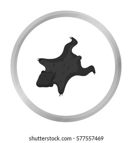 Bearskin icon in monochrome style isolated on white background. Stone age symbol stock vector illustration.